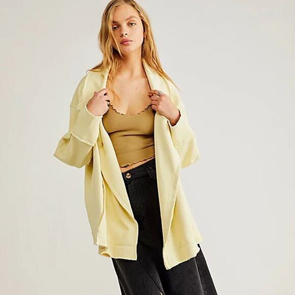 Free People Sweaters - Free People We The Free Loui Cardi Jacket Canary Yellow Lagenlook
